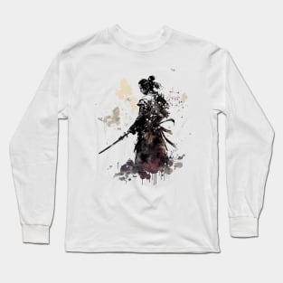 Samurai Ink  Timeless Sumi-e Art Long Sleeve T-Shirt